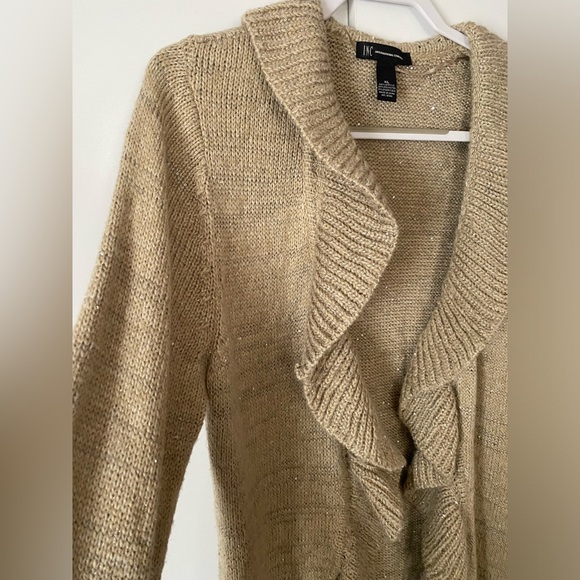 Sparkly Gold/Tan INC Cardigan - Picture 7 of 7